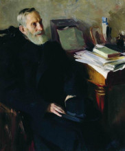 Копия картины "портрет степана лукича никольского, дяди художника" художника "борис кустодиев"