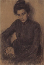 Копия картины "портрет з.е.прошинской" художника "борис кустодиев"