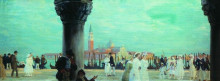 Копия картины "набережная венеции" художника "борис кустодиев"