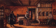 Копия картины "комната в доме прокофия пазухина" художника "борис кустодиев"
