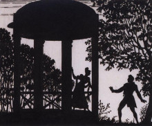 Репродукция картины "свидание владимира и маши в саду" художника "борис кустодиев"