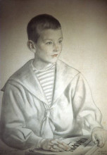 Картина "портрет д. шостаковича" художника "борис кустодиев"