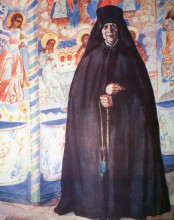 Копия картины "монахиня" художника "борис кустодиев"