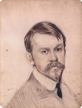 Репродукция картины "автопортрет. 1902.jpg" художника "борис кустодиев"