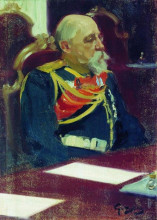 Картина "портрет генерал-губернатора финляндии н.и.бобрикова" художника "борис кустодиев"