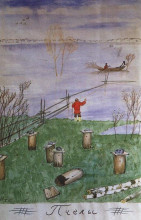 Картина "иллюстрация к стихотворению пчелы н.а.некрасова" художника "борис кустодиев"