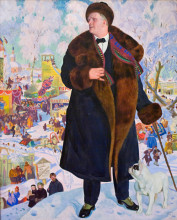 Репродукция картины "портрет ф.и. шаляпина" художника "борис кустодиев"