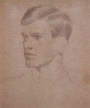 Копия картины "портрет к.б.кустодиева" художника "борис кустодиев"