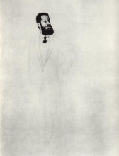 Репродукция картины "портрет с.н.тройницкого" художника "борис кустодиев"