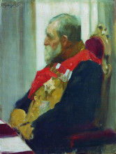 Репродукция картины "портрет п.и.саломона" художника "борис кустодиев"