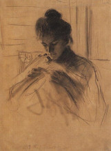 Копия картины "портрет ю.е.кустодиевой" художника "борис кустодиев"