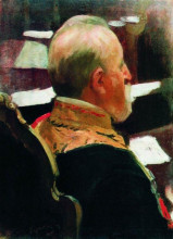 Копия картины "статс-секретарь генерал михаил николаевич галкин-враский" художника "борис кустодиев"