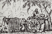 Копия картины "татарин, торгующий арбузами" художника "борис кустодиев"