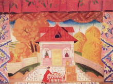 Репродукция картины "изба савелия магары" художника "борис кустодиев"