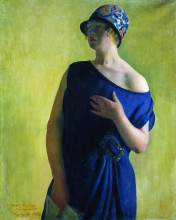 Репродукция картины "портрет и.б.кустодиевой, дочери художника" художника "борис кустодиев"