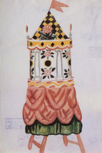 Репродукция картины "башня" художника "борис кустодиев"
