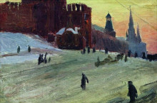 Копия картины "москва. красная площадь" художника "борис кустодиев"