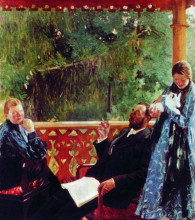 Картина "портрет семьи поленовых (семейный портрет)" художника "борис кустодиев"