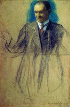 Репродукция картины "портрет к.с.петрова-водкина" художника "борис кустодиев"