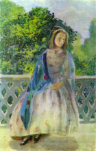Репродукция картины "девушка на балконе" художника "борисов-мусатов виктор"