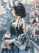 Копия картины "женщина в голубом" художника "борисов-мусатов виктор"