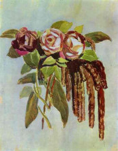 Репродукция картины "розы и сережки" художника "борисов-мусатов виктор"