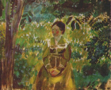 Репродукция картины "женщина в саду" художника "борисов-мусатов виктор"