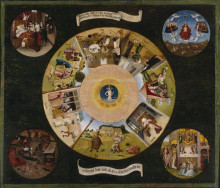 Репродукция картины "семь смертных грехов и четыре последние вещи" художника "босх иероним"