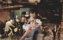 Репродукция картины "искушение св. антония (деталь)" художника "босх иероним"