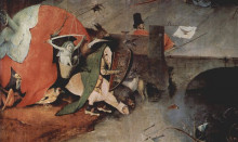 Репродукция картины "искушение св. антония (деталь)" художника "босх иероним"
