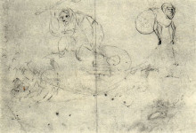 Репродукция картины "фигура в улье и чудовище (беглый набросок двух женщин)" художника "босх иероним"