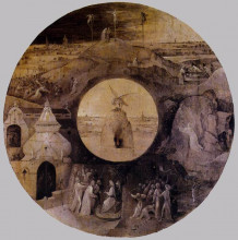 Копия картины "св. иоанн богослов на острове патмос (реверс)" художника "босх иероним"
