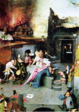 Картина "искушение св. антония (деталь)" художника "босх иероним"