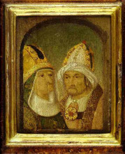 Копия картины "две мужские головы" художника "босх иероним"