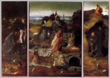 Картина "святые отшельники. триптих" художника "босх иероним"