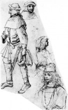 Репродукция картины "крестьянин и три бюста" художника "босх иероним"
