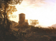 Репродукция картины "italian landscape by evening" художника "бот ян"