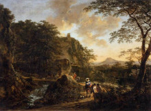 Картина "landscape with a peasant woman on a mule" художника "бот ян"