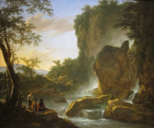 Репродукция картины "italianate landscape with an artist sketching from nature" художника "бот ян"