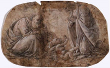 Репродукция картины "поклонение младенцу христу" художника "ботичелли сандро"