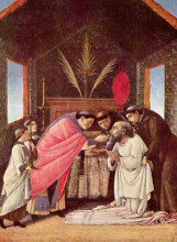 Репродукция картины "последнее причастие святого иеронима" художника "ботичелли сандро"