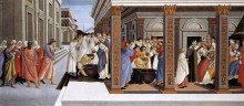 Копия картины "крещение святого зиновия и его посвящение в сан епископа" художника "ботичелли сандро"