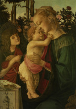 Копия картины "мадонна с младенцем и маленький иоанн креститель" художника "ботичелли сандро"