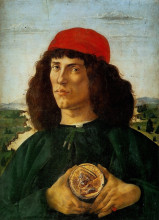Картина "портрет мужчины с медалью козимо" художника "ботичелли сандро"