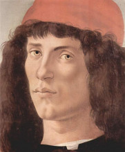 Репродукция картины "портрет юноши в красной шапке" художника "ботичелли сандро"