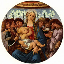 Копия картины "мадонна с младенцем и поющие ангелы" художника "ботичелли сандро"
