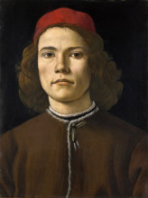 Репродукция картины "портрет юноши" художника "ботичелли сандро"