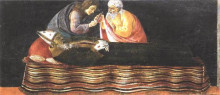 Копия картины "извлечение сердца святого игнатия, панель алтаря св. марка" художника "ботичелли сандро"