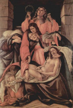 Репродукция картины "плач над мертвым христом" художника "ботичелли сандро"