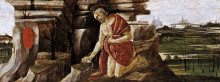Копия картины "кающийся св. иероним, панель алтаря св. марка" художника "ботичелли сандро"